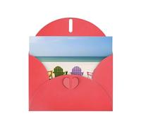 PHAYAH Chairs Beside The Blue Sea Sky Pattern Blank Greeting Cards 10 With Red Envelopes For Christmas, Wedding Anniversaries And Party Invitations