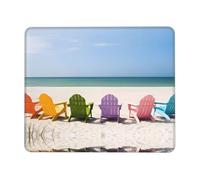 Phayah Chairs Beside The Blue Sea Sky Pattern Mouse Pad Waterproof Surface & Non-Slip Rubber Base with Stitched Edges Gaming Mouse Mat for Laptop 7 X 8.6 in