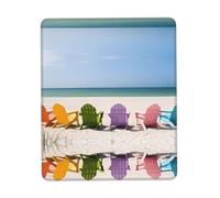 Phayah Chairs Beside The Blue Sea Sky Pattern Mouse Pad Waterproof Surface & Non-Slip Rubber Base with Stitched Edges Gaming Mouse Mat for Laptop 8.3 X 10.3 in