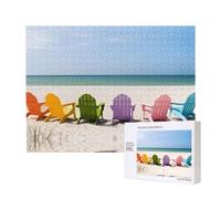 Phayah Chairs Beside The Blue Sea Sky Pattern Puzzle Unique Jigsaw Wall Art Picture For Home Decoration 500 Pcs