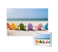 Phayah Chairs Beside The Blue Sea Sky Pattern Puzzle Unique Jigsaw Wall Art Picture For Home Decoration 1000 Pcs