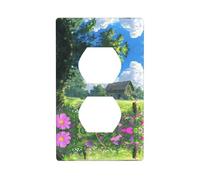 Phayah Chalet in The Grassland Pattern Decorative Outlet Covers Receptacle Duplex Light Switch Plate Single Dual Plug Covers