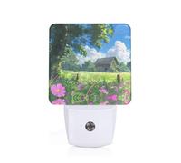Phayah Chalet in The Grassland Pattern Night Light Lamp with Dusk to Dawn Sensor Led Lamp for Corridors Bedrooms Children's Rooms Stairs