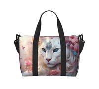 Phayah Cheetah In Persian Flower Crossbody Travel Bag Overnighter Duffel Bags Carry On Size Ideal For School Or Overnight Travel Bag
