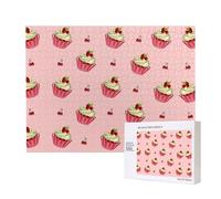 Phayah Cherry Cake Puzzles 500 Piece for Jigsaw Puzzle Wooden Puzzle for Family Friend Home Decor Wall Art 20.4 X 15 in