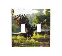 Phayah Chicken With Spread Wings Pattern Double Toggle Light Switch Plates Outlet Covers Decorative For Bathroom Bedroom Kitchen 4.5 X 4.5 Inch