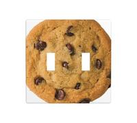 Phayah Chocolate Cookie Pattern Wall Plate Outlet Cover Double Toggle Light Switch Cover Size 4.5x4.5 in for Residential and Commercial Areas