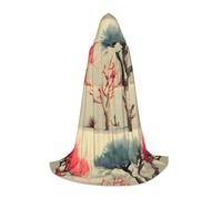Phayah Christma Hoodie Halloween Witch Witchcraft Robe | Arid-Loving Pattern Hooded Poncho For Cosplay Halloween Costume Party Masquerade