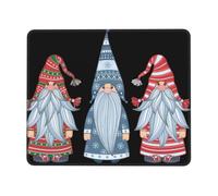 Phayah Christmas Santa Gnome Pattern Mouse Pad with Anti-Fray Stitching with Non-Slip Rubber Base, Gaming Mouse Mat for Laptop, Office & Home 7 X 8.6 in