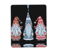 Phayah Christmas Santa Gnome Pattern Mouse Pad with Anti-Fray Stitching with Non-Slip Rubber Base, Gaming Mouse Mat for Laptop, Office & Home 7.9 X 9.5 in