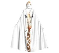 PHAYAH Clever Giraffe Pattern Adult Hooded Cloak For Masquerade Cosplay Halloween Witch Cloak Christmas Party Robe