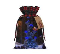 PHAYAH Clown Fish By The Reef Christmas Drawstring Burlap Gift Bag Candy Bag, Storage Bag Suitable For Christmas, Birthday Party