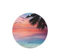 Phayah Coconut Palm Tree Sandy Beach Pattern Lavender Scent Car Air Freshener Round Shape Card Hanging Hanging Scented Card 4 Pcs For Cars Closet Drawer Eliminate