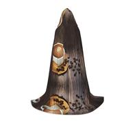 PHAYAH Coffee With Heart Pattern Pattern Adult Hooded Cloak For Masquerade Cosplay Halloween Witch Cloak Christmas Party Robe S