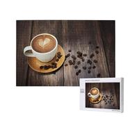 Phayah Coffee With Heart Pattern Puzzles For Adults 1000 Pieces For Home Decor Intelligence Development Toys 29.5 X 19.7"