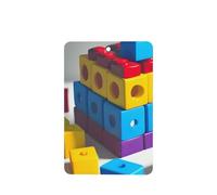 Phayah Colorful Building Blocks Pattern Lavender Scent Car Aroma Rectangle Hanging Fragrance Tablet Car Interior Fragrance Freshener 4p