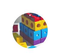 Phayah Colorful Building Blocks Pattern Lavender Scent Car Aroma Round Shape Hanging Fragrance Tablet Car Interior Fragrance Freshener 4p