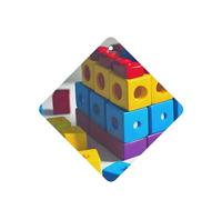 Phayah Colorful Building Blocks Pattern Lavender Scent Car Aroma Square Hanging Fragrance Tablet Car Interior Fragrance Freshener 4p