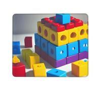 PHAYAH Colorful Building Blocks Pattern Mouse Pad with Anti-Fray Stitching with Non-Slip Rubber Base, Gaming Mouse Mat for Laptop, Office & Home 10 X 12 Inch