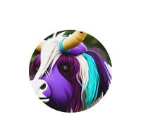 Phayah Colorful Cow'S Head Pattern Lavender Scent Car Aroma Round Shape Hanging Fragrance Tablet Car Interior Fragrance Freshener 6p