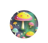 Phayah Colorful Dream Mushroom Pattern Lavender Scent Car Aroma Round Shape Hanging Fragrance Tablet Car Interior Fragrance Freshener 6p
