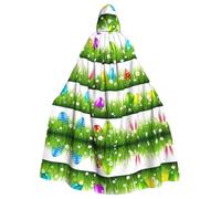 PHAYAH Colorful Easter Egg Pattern Adult Hooded Cape Hooded Robe Cape Women'S Men'S Halloween Dress Up Party Cosplay Costumes