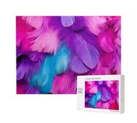 Phayah Colorful Feathers Jigsaw Puzzles for Adults 500 Pieces.Home Decor Birthday Party for Men Women 20.4 X 15