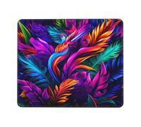 PHAYAH Colorful Leaves and Birds Pattern Mouse Pads, Portable Wireless Mouse Pad, Non-Slip Rubber Base Laptop Mousepad Smooth Surface for Office & Travel 7.9 X 9.5 in