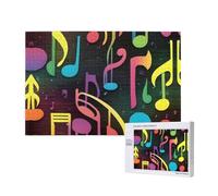 Phayah Colorful Musicn Otat Puzzles 1000 Piece For Jigsaw Puzzle Wooden Puzzle Forfamily Friend Home Decor Wall Art 29.5 X 19.7 In