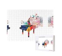 Phayah Colorful Piano Keyboard Music Pattern Puzzle Unique Jigsaw Wall Art Picture For Home Decoration 300 Pcs
