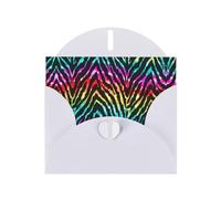 PHAYAH Colorful Rainbow Zebra Pattern Blank Greeting Cards With Envelopes 4" X 6" Thank You Cards For Christmas Holiday Birthday Graduation Anniversary White