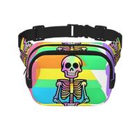 Phayah Colorful Skulls Pattern Fanny Waist Packs For Men Women, Waist Bag Hip Pack For Travel Hiking Running Outdoor Sports
