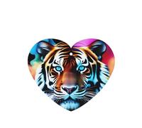 Phayah Colorful Smoke Tiger Head Pattern Lavender Scent Car Aroma Heart Shape Hanging Fragrance Tablet Car Interior Fragrance Freshener 4p