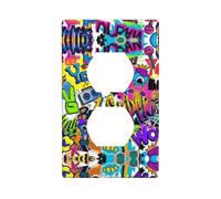 Phayah Colorful Spray Pattern Pattern Wall Plateoutlet Cover, Decorative Wall Plate Size 4.5x2.76 Inches for Residential and Commercial Areas
