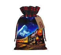 PHAYAH Colorful Steam Train Christmas Drawstring Burlap Gift Bag Candy Bag, Storage Bag Suitable For Christmas, Birthday Party
