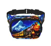 Phayah Colorful Steam Train Waist Pack Bag,Fanny Pack For Men,Women, Workout Traveling Casual Running Hiking Cycling, Bum Bag