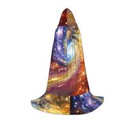 PHAYAH Colorful Vortex Pattern Hooded Poncho Unisex Christmas Hoodie For Cosplay Halloween Costume Party Masquerade M