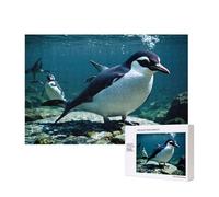 Phayah Cool Fish Penguin Puzzles 300 Piece For Jigsaw Puzzle Wooden Puzzle For Family Friend Home Decor Wall Art 15.7 X 11 In