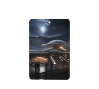 Phayah Cool Future City Pattern Lavender Scent Car Air Freshener Rectangle Card Hanging Hanging Scented Card 4 Pcs For Cars Closet Shoe