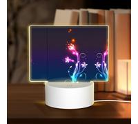 PHAYAH Cool Light Flowers Pattern Acrylic Night Light with USB Port Touch Switch Birthday Thanksgiving Presents for Family Friends