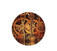 Phayah Cool Steampunk Gears Pattern Lavender Scent Car Air Freshener Round Shape Card Hanging Hanging Scented Card 4 Pcs For Cars Closet Shoe