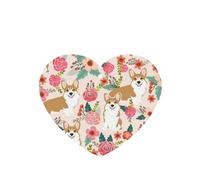 Phayah Corgi Floral Flowers Spring Garden Pattern Lavender Scent Car Air Freshener Heart Shape Card Hanging Hanging Scented Card 4 Pcs For Cars Closet Shoe