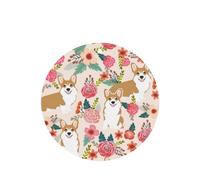 Phayah Corgi Floral Flowers Spring Garden Pattern Lavender Scent Car Air Freshener Round Shape Card Hanging Hanging Scented Card 6 Pcs For Cars Closet Shoe