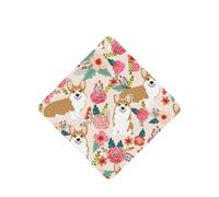 Phayah Corgi Floral Flowers Spring Garden Pattern Lavender Scent Car Air Freshener Square Card Hanging Hanging Scented Card 6 Pcs For Cars Closet Shoe