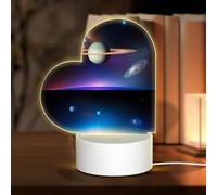 Phayah Cosmic Saturn Pattern 3D Led Light Lamp USB Cable Adjustable 3 Modes Base Show Stand for Christmas Room Restaurant Bar Shop