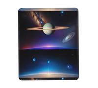 Phayah Cosmic Saturn Pattern Mouse Pad Waterproof Surface & Non-Slip Rubber Base with Stitched Edges Gaming Mouse Mat for Laptop 7.9 X 9.5 in