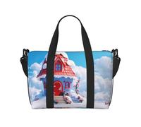 Phayah Cottage In The Snow Travel Duffel Bag Handbag Carry-On Luggage Bag Overnight Foldable Unisex Airline Travel Personal Items Bag
