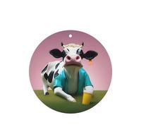 Phayah Cow Creative Spot Pattern Lavender Scent Car Aroma Round Shape Hanging Fragrance Tablet Car Interior Fragrance Freshener 6p