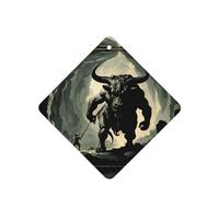 Phayah Cow Head Demon Pattern Lavender Scent Car Aroma Square Hanging Fragrance Tablet Car Interior Fragrance Freshener 4p