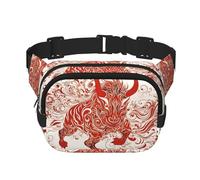 Phayah Cow Paper Cut Flower Waist Pack Bag,Fanny Pack For Men,Women, Workout Traveling Casual Running Hiking Cycling, Bum Bag